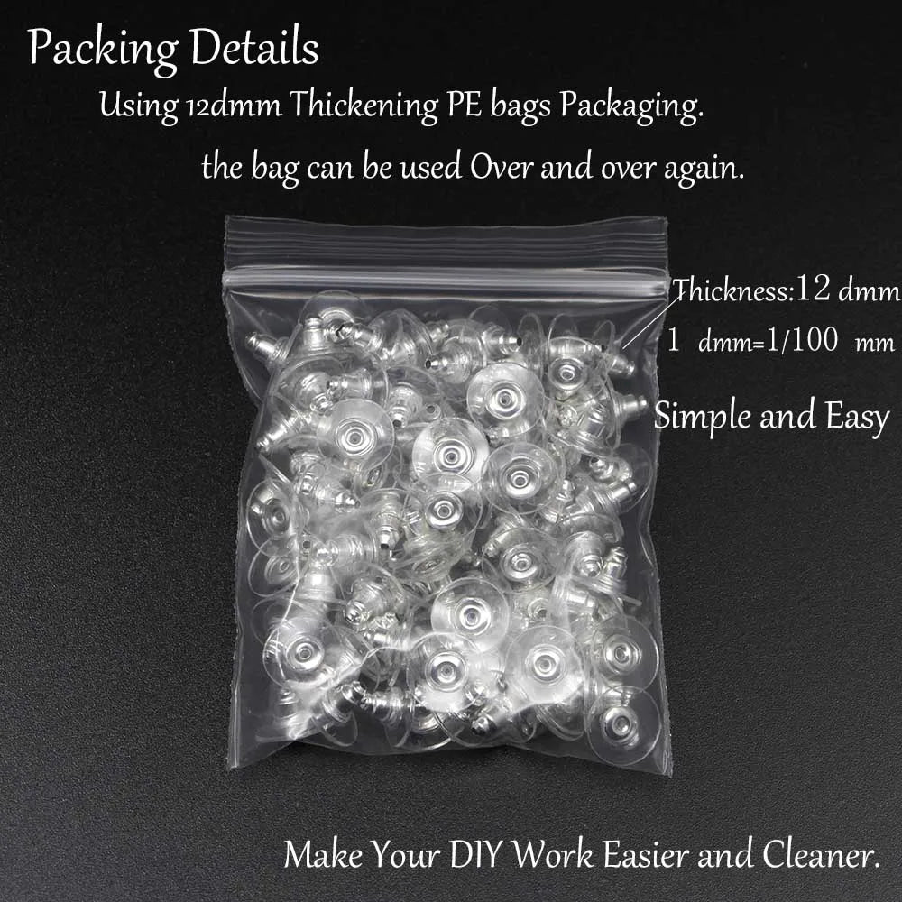 100Pcs/Lot Gold Post Nuts Silicon Stud Earring Back Blocked Ear Plugging for Earrings Stoppers Jewelry Making Accessories